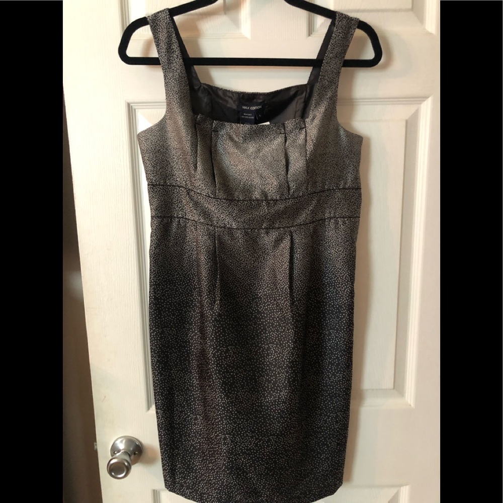 Max Edition. Black/silver lined dress.  New with tags. Size s